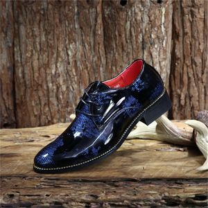 Hot Sale- Designer Men Business Dress Shoes Patent Leather oxfords Shoes Men's Wedding Party Shoes Pointed toe lace-up chaussure homme