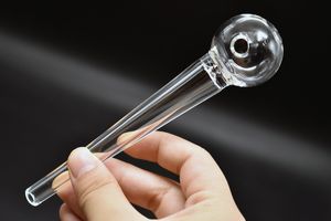 Pipa per bruciatore a nafta in vetro Pyrex spesso 14cm 30mm Tubo trasparente per tubo a olio Tubo per fumo in vetro spesso Disponibile