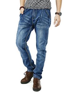 PY BIGG Herren-Jeans, normale Passform, große und große Joggerhose, Stretch, lässige Arbeitskleidung, elastische Taille, Übergröße