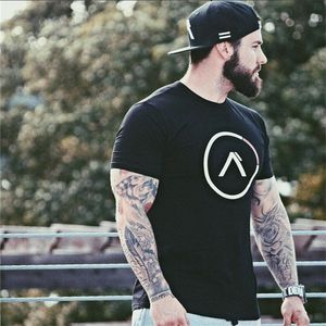 Mens Athletic T-shirt Male Gym Fitness Casual Summer Cotton Crew Neck Short Sleeve Tee