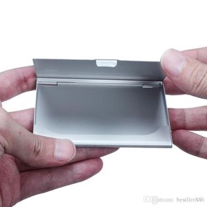 Business Name Credit ID Card Case Holder Aluminum Business Card Holder Card Files Aluminum Silver Color ALFF