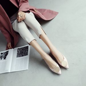 Heißer Verkauf-Neue Ankunft Mode Rund Patch Echtes Leder Frauen Loafer Schuhe Wohnungen Pailletten Heels Freizeitschuhe Büro Kleid