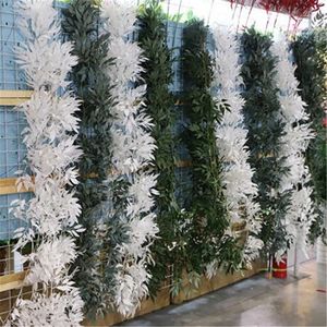 5pcs Artificial Willow Flower Leaf Vines Ivy white/green Olive Treef Stem Willow Branches 165cm for Wedding Party Decoration