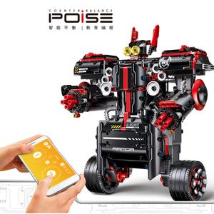 YX RC Balancing Car Robot Building Block Toy, DIY Programmerbar, Gravity Induktion, Röstkontroll, Bluetooth-högtalare, för barns julklapp