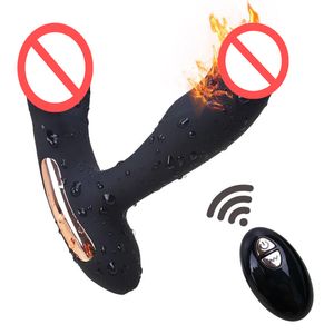 Новый пульт дистанционного управления Prostate Massager USB зарядка Strapon для мужчин анальный вибратор секс игрушки для мужчин Отопление анальных заглушек Products