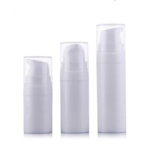 600 x 5ml Frasco de loção Airless mini bomba branca, frasco de amostra e teste, recipiente Airless, embalagem cosmética LX5639