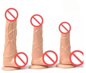 Dildo realistico color carne Pene flessibile con forte ventosa Dildo cazzo Prodotti del sesso per adulti Giocattoli sexy per le donne