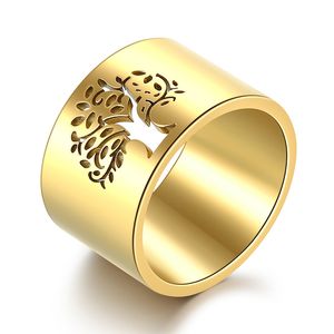 Drzewo religijne damskiego pierścienia kwiatowego Egipt Pierścienie życiowe Pierścienie biżuterii dla kobiet o szerokości 14 mm