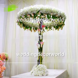 新しいスタイルの背の高いと大きいテーブルの装飾アーチの結婚式の花のテーブルの配置centerpieceswrapガーランドの装飾花通路の装飾496