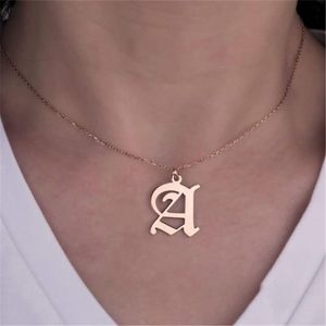 Wholesale ancient alphabet for sale - Group buy 2019 New Hot Stainless Steel A Z Ancient English Alphabet Initial Necklace Silver Gold Plated Letter pendant Jewelry for Women