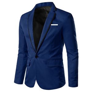 2019 nya trendiga män blazers märke koreanska stil män blazers kostymjacka smal passform solid casual kostymer lapel långärmad
