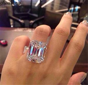 Choucong Princess Cut Ring White Gold Wypełnione Kryształ CZ Zespół Zaręczyny Pierścienie Dla Kobiet Bridal Wedding Jewelry Prezent