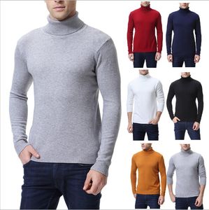 Winter Autumn Mens Turtleneck Sweaters Black Pullovers Clothing For Man Cotton Knitted Sweater Male Sweaters Pull Hombre XXL J1811112