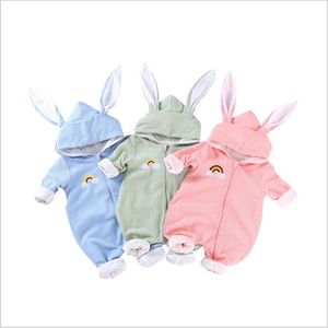 Dziecięcymi pajacami Chłopcy Królik Królik Ucha Designer Designer Ubrania Niemowląt Z Długim Rękawem Body Bawełniane Onesie Kombinezony Wspinaczka B6032