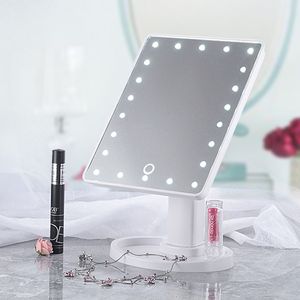 16 Lights Led Makeup Mirror Touch Screen Makeup Mirrors 180 Degree Rotation USB Charge Cosmetic Mirror Portable Folding Mirrors GGA3133-1