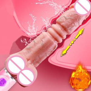 massaggiatore sessuale vibratore telescopico vibratore realistico pene vibrante riscaldamento enorme grande dildo erotico cazzo masturbatore femminile giocattoli per adulti per le donne Y191022