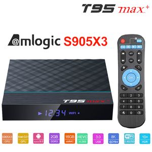 T95 MAX+ AMLOGIC S905X3 Android 9 TV Box 4GB 64GB 32GB 2.4G5G WiFi 4K 8K 24fps Set TopBox