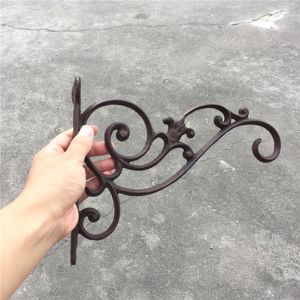 4 Pieces Decorative Wall Hook Wrought Iron Bracket Garden Decorations for Hanging Plants Lantern Birdcage Flower Pots Metal Hanger233G