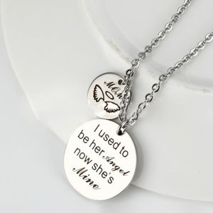 Mother Memorial Necklace I Used to Be Her Angel Now Shes is mine Pendant in Memory of Loved One Mom Gift