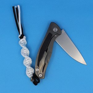 Hot Ball Bearing Flipper Folding Knife D2 Stone Wash Blade CNC TC4 Titanium Alloy G10 Handle EDC Knives With Nylon Bag
