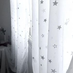 Weißer glänzender Splitter Stern Tüll Vorhang für Wohnzimmer Modren All Match Garn mit Fenstervorhänge Sheer für das Wohnzimmer Wohnkultur