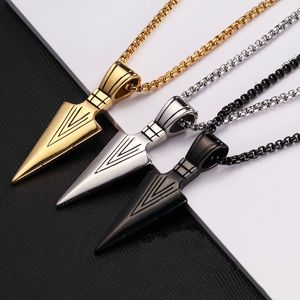 Moda Masculina Jóias Gold Silver Black Arrow cabeça pendente longo colares Colares Cadeia Mens