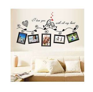Фоторамка семейное дерево птица съемные цитаты на стене Наклейка наклейки комната домашний декор