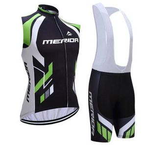2019 MERIDA team cycling jersey Sleeveless Vest shorts sets summer mens strong cycle clothing strong Ropa Ciclismo Bicycle sport clothes K061204