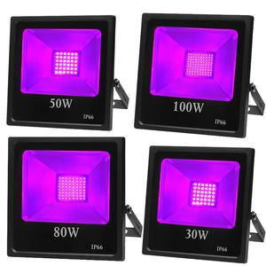 365NM UV LED Black SMD floodlight High Power Ultra Violet Flood Lights IP65-Waterproof (85V-265V AC) for Blacklight Party Supplies