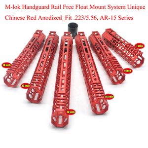 Unikalny Ultralight 7/9/10/12 / 13.5 / 15 '' cal M-Lok Handguard Rail Free Float Mount System_Chinese Red Anoded