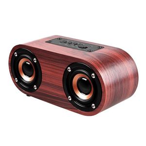 Designer Q8 SPEAKER 6W Wooden Double Horn 4.2 Bluetooth Wireless Speaker دعم اتصال كابل AUX وتشغيل بطاقة TF للكمبيوتر اللوحي / mp3
