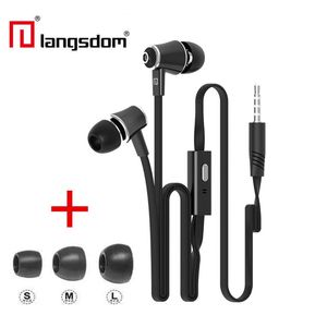 Original Langsdom JM21 Earphones with Mic Super Bass Earphone Headset For iphone 6 6s xiaomi Sumsung S8 Plus earphone fone de ouvido