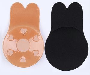 100Pair Sexy Rabbit Ears Sticker Självhäftande BH Push Up Bh Silicone Nipple Cover Stickers Women Underwear Invisible Axless Blackless