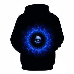 Fashion-Blue 3D Skull Hoodie Män Kvinnor Mode Vinter Vår Sportkläder Hip Hop Tracksuit Brand Hooded Sweatshirt Dropshire