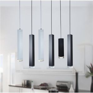 Lampada a sospensione a led Luci dimmerabili Cucina Isola Sala da pranzo Negozio Bancone bar Decorazione Cilindro Tubo Lampade a sospensione