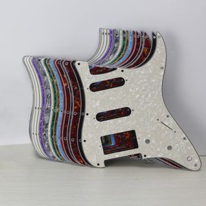 1 Set of 11 Holes Electric Guitar Pickguard SSH HSS Guitar Scratch Plate & Screws Fit Strat Guitar Parts,15 Colors Choose