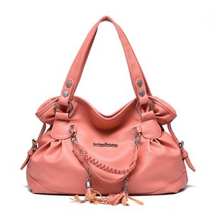 HBPハンドバッグ財布女性トートバッグファッションショルダーバッグレディースハンドバッグ財布PUレザー女性ハンドボルソピンク色