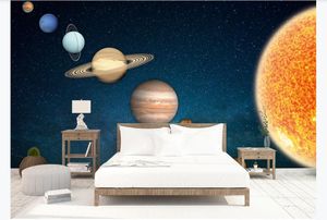 Mode Foto Custom Universe Galaxy Earth 3D Tema Space Väggmålning Bakgrund Barnrum Sovrum Bakgrund Väggmålning Decor