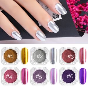 Tamax NA004 Блестящая Зеркало Powder Nail Art Блеск Chrome Пигмент порошок Золото Серебро Rose Маникюр Зеркало ногтей гель польский Блеск пыли