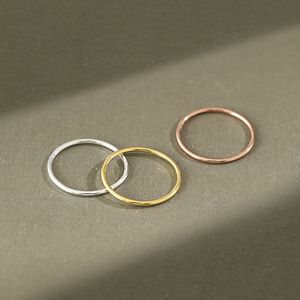 Опт Новый Простой стиль стерлингового серебра 925 кольца для женщин Мужчины стекируемые кольцо Fine Jewelry Anillos Bijoux Femme