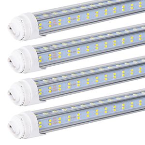 20 PCS-R17D/HO 8FT LED Bulb - Rotate V Shaped, 5000K/6000K 120W, 13000LM, 110W Equivalent F96T12/DW/HO, Clear Cover,T8/T10/T12 Replacement