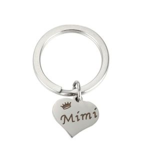 Stainless Steel Fashion Crown Custom personalized Silver Key chain Peach heart pendant Key Pendant Gift -mimi