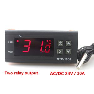 Digital Temperature Controller Thermostat Thermoregulator for incubator Two Relay Output LED 10A Heating and Cooling STC-1000 24V