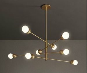 Postmodern Chandelier Loft Luxury Molecular Copper Pendant Lamp Minimalist Nordic Designer Simple Living Room Hanging Lights LLFA