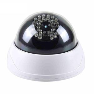 C-63 Telecamera CCTV a cupola fittizia Antifurto Negozio di sicurezza Negozio per interni all'aperto Falso LED rosso bianco