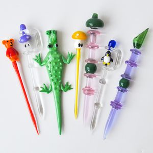 Nuovo strumento Glass Dabber Strumento Wax Dab Tappo carb Olio Rig Dab Stick per bong in vetro tubo dell'acqua accessorio per fumo per il commercio all'ingrosso