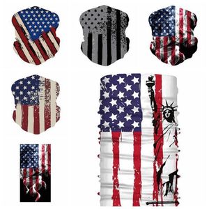 US STOCK Cycling Masks Scarf Unisex Bandana Face Shield Motorcycle Scarves Headscarf Neck Face Mask Outdoor 3D Print US Flag Magic Scarves on Sale