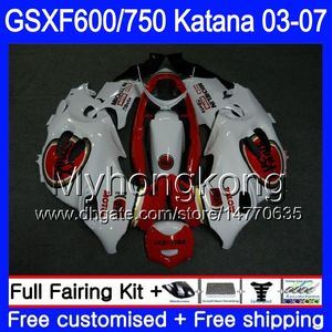 GSX600F Lucky Strike Vit för Suzuki GSXF 600 750 GSXF600 2003 2004 2005 2006 2007 293HM.17 GSXF-750 Katana GSXF750 03 04 05 06 07 Fairings