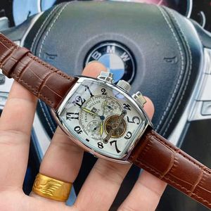 2020 Hot Grande volano orologi da uomo di lusso orologio meccanico automatico orologi di design cinturino in pelle di marca Franck stile sportivo casual