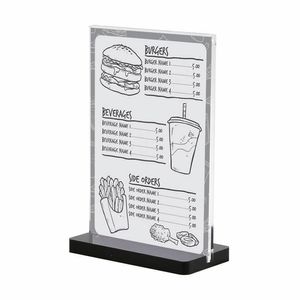 Wholesale a5 prices resale online - A5 Acrylic Frame Stand Black Base Photo Frame Desk Picture Holder Magnetic Frame Acrylic Menu Stand Poster Cover Price Display
